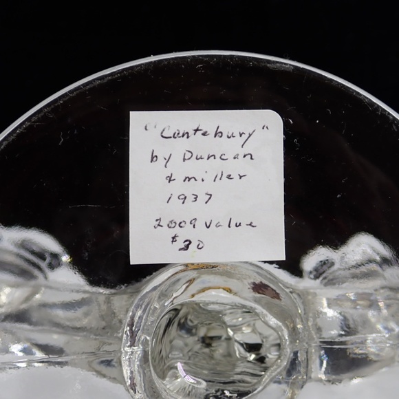 Duncan and Miller Canterbury Glass Candle Holder Candelabra Double Vintage 1937 - Picture 5 of 7